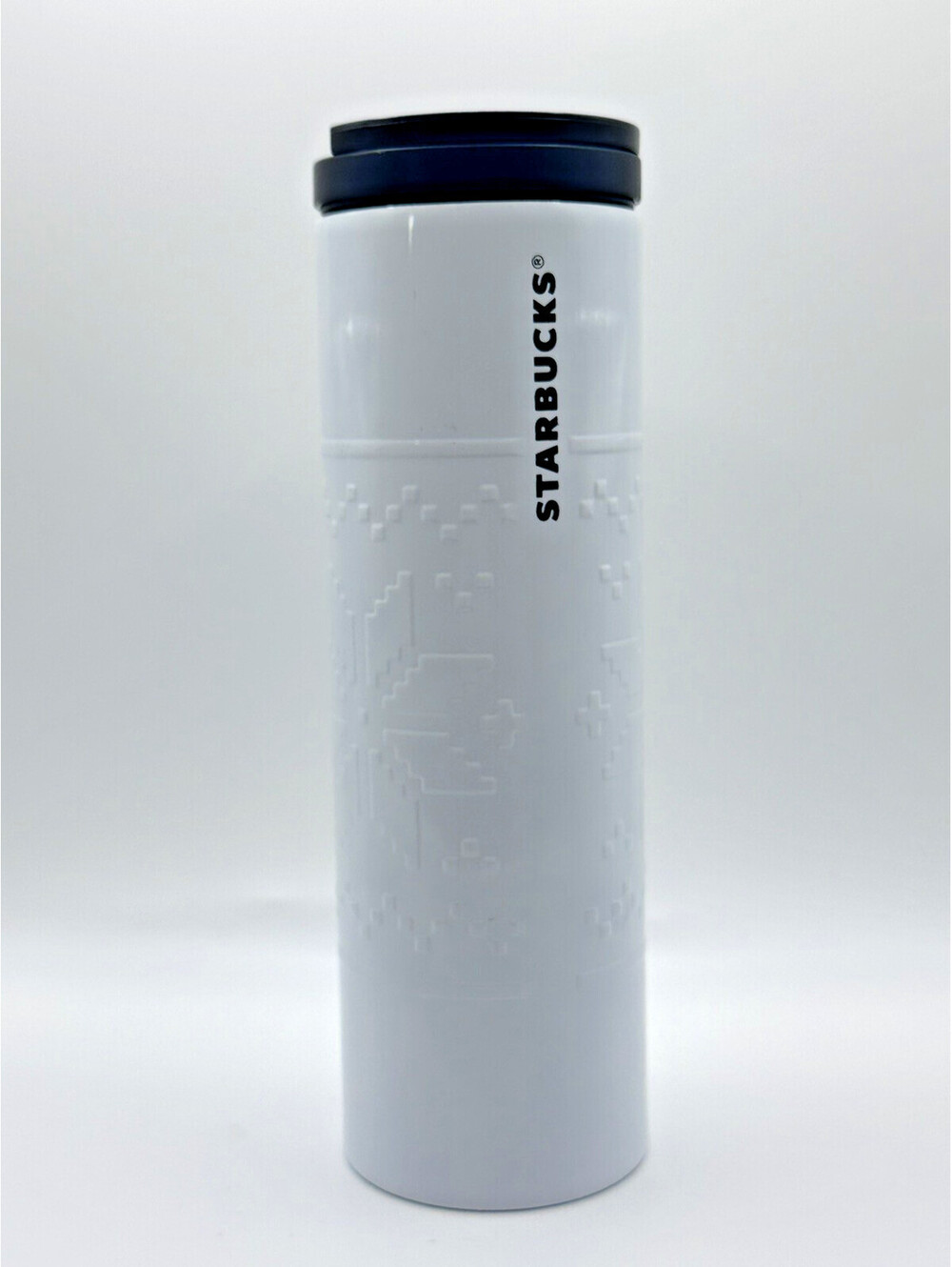 Starbucks White Fair Isle White Stainless Steel Skinny Tumbler 16OZ